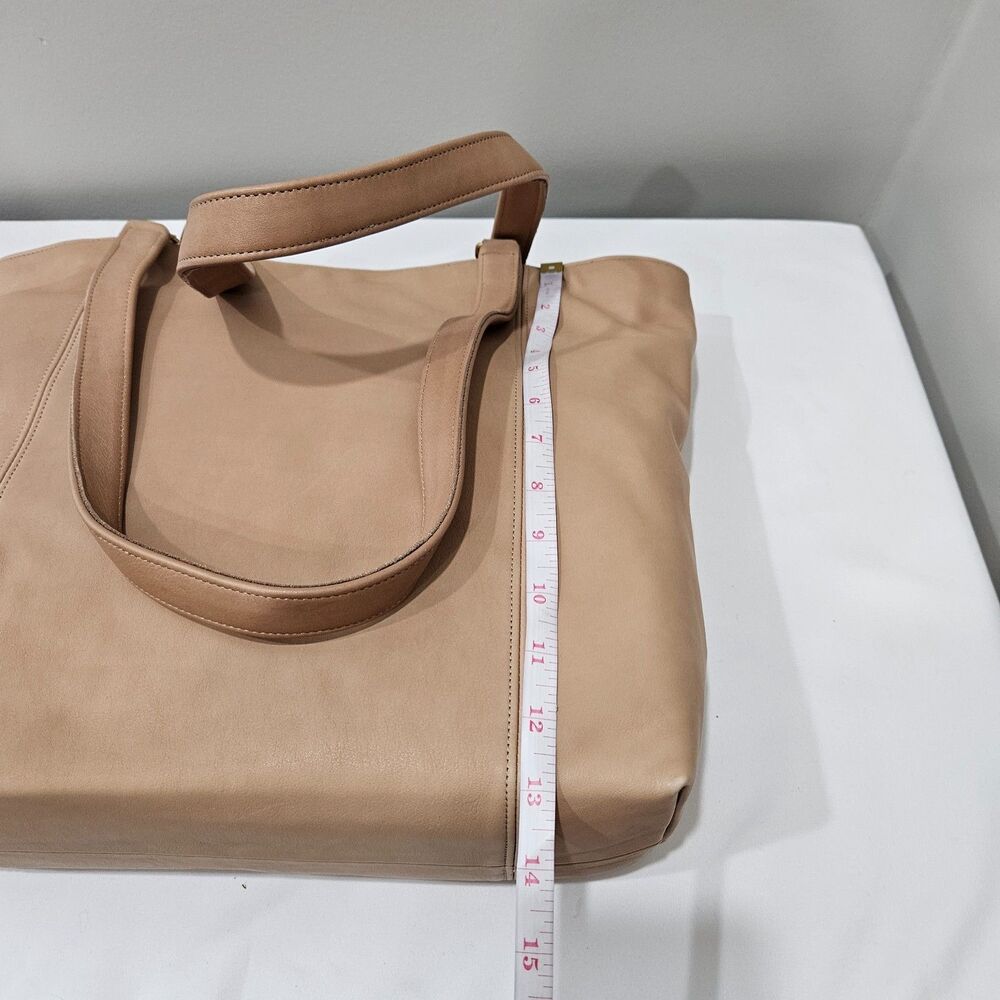 Vintage Coach 1980s Leather Shoppers Tote Bag Beige Tan Shoulder Straps Casual - Picture 13 of 15